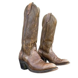 Laredo Western Cowboy Cowgirl Heeled Boots Tan Leather Women’s Size 6